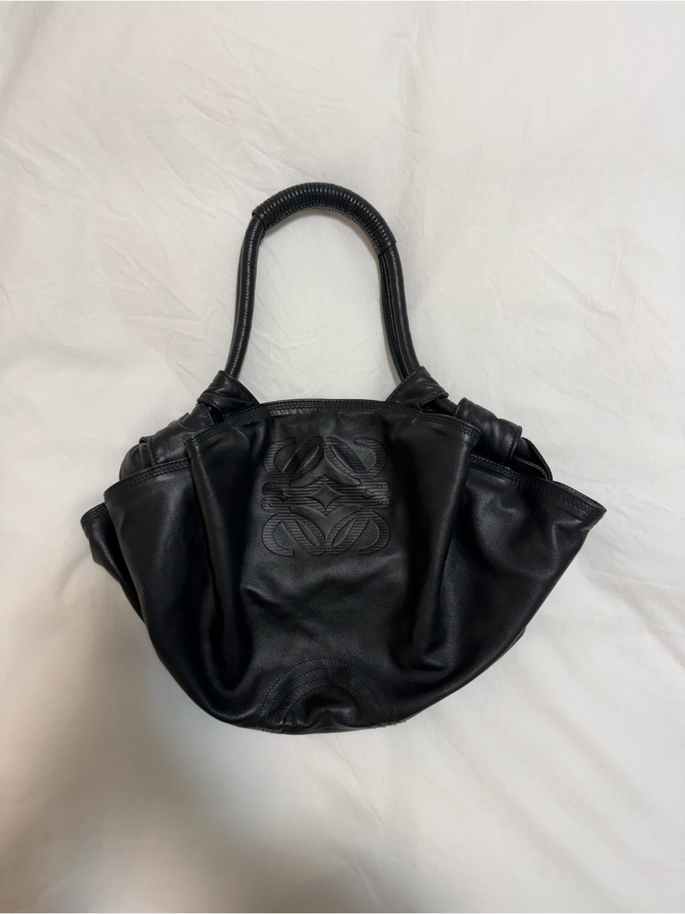 Vintage Loewe Black Leather Nappa Aire Bag